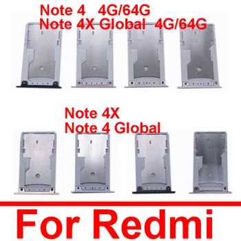 Слот За Карта с Памет, SIM Карта Тава Титуляр За Xiaomi Redmi Note 4 4X Global 4G 64G Sim Адаптер за SD Карта Резервни Части За Мобилни Телефони