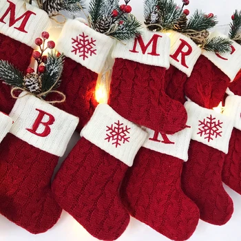 1 Бр. Crochet Коледни Чорапи САМ Чанта За Бонбони опаковъчна хартия Коледно Дърво Висящи Украшения Навидад 2022 Нова Година 2023