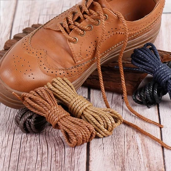 1 Чифт Кръгли Връзки за обувки, Непромокаеми Памучни Шнурове за обувки, Използвани за обувки Martin, Ежедневни Кожена Унисекс Обувки 120 СМ, Ремък