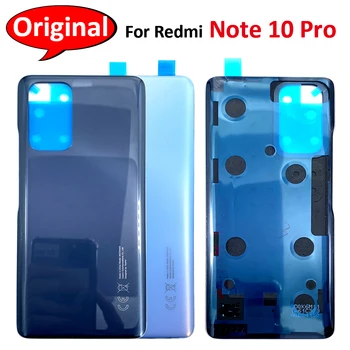 100% Оригинална със Стъклен Капак на Отделението за батерията За Xiaomi Redmi Note 10 Pro Делото Панел Врати и Задната част на Кутията С Лепило M2101K6G