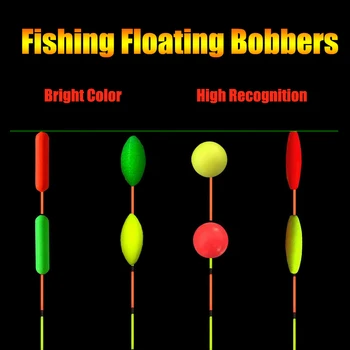 100шт Плаващи Рибарски Плувки Флуоресцентно Плаващи Топка Индикатор на въздействието на Пяна Риболов на Плувка, Плавателност Топки Риболовни Аксесоари