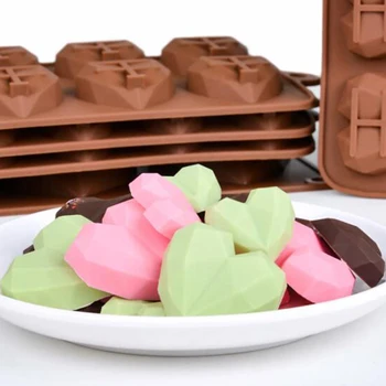 15 Кухини Мини Сърцето Шоколад Форма Силиконови Форми За Бонбони Залепваща Формата За Желе Инструменти за Печене на Сладкиши Форма За Печене