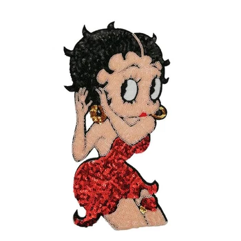1бр Секси Дама Момиче Карикатура Кръпка Желязо Лого на Бродирани Апликации Икона Знак Костюм