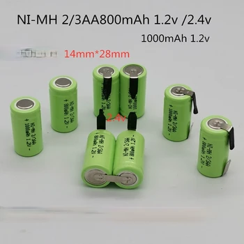 2/3AA 1000 mah 1.2/2,4 На Ni-MH батерия 2/3aa1000 ма с никелово лист за FLYCO Супермен бръснач акумулаторна батерия