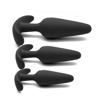 3 размера силиконови анален накрайник комплекти анални контакти анален вибратор от секс играчки за мъже/жени начинаещ еротичен, интимен възрастен секс-включете ануса трейнер
