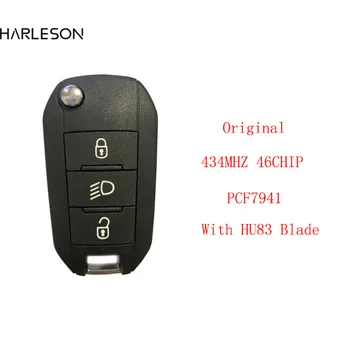 434 Mhz ID46-7941 Оригинално Дистанционно Флип-ключ за Peugeot 208 308 508 2008 2012+ Hella Сгъваема 3-те Светлинен Бутон за Управление на Автомобилен Ключ