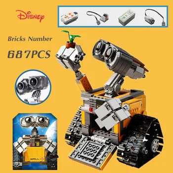 687 Бр. Disney Pixar WALL E Робот Кукла Мотор RC Робот Мощност на Двигателя Фигурки Приятелите на Блок Тухлена Играчка, Подарък за Дете, За Рожден Ден