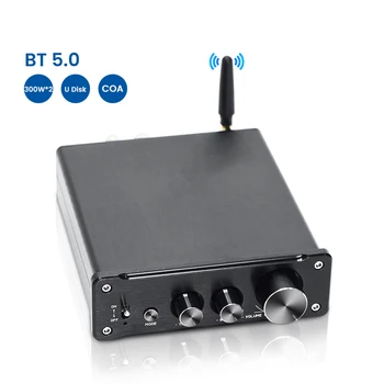 AIYIMA TPA3255 BT Стерео Цифров усилвател U Disk Коаксиален аудио вход AUX Може Регулиране на високи и ниски честоти, Система за домашно кино 300 W × 2