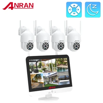 ANRAN 5MP 13-инчов PTZ IP камера за Видеонаблюдение, Защита на Сигурността, Комплект Безжична Система за НРВ, Wifi, Аудио, Комплекти от камери за видеонаблюдение, Цветни