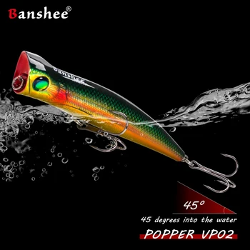 Banshee 84 мм, 8 г Topwater Попър За сектора на рибарството Стръв за Щука GT Костур, Морска риба Тон Отразяваща Воблер Плаващи Изкуствени Твърди Примамки