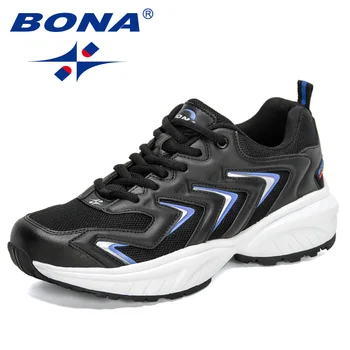 BONA/ Новост 2021 г.; Дизайнерски Модни Маратонки и Ежедневни Обувки; Мъжки Италианската Дишащи Обувки За Почивка; Мъжки Вулканизированная Обувки; Mansculino