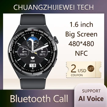 CZJW Смарт Часовници 1,6 inch 480*480 Големият Екран, NFC Smartwatch Мъжки Bluetooth Предизвикателство Брава Gt3 За HUAWEI, XIAOMI Android, IOS Телефон