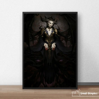 Diablo 4 Игри Плакат на Платното за Художествена Печат Декорация на дома, Стенни живопис (Без рамка)