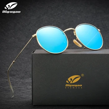 DIGUYAO Маркови дизайнерски Модни Дамски Обувки нюанси на Луксозни малки Кръгли Слънчеви Очила Дамски Поляризирани сини Огледални очила Дамски Gafas De Sol