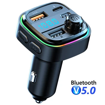 FM трансмитер U Диск Автомобилен MP3 плейър USB C 3.1 A Бързо Зареждане Зарядно Устройство за Безжична Bluetooth хендсфри-съвместим комплект за Автомобил 5.0