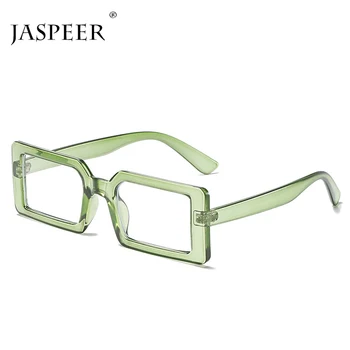 JASPEER Модни Малки Правоъгълни Желеобразные Цветни Анти-Blu-Ray Дамски слънчеви Очила в Рамка Модерен Мъжки Супени Зелени Оптични Рамки Компютърни Glasse