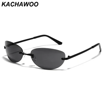 Kachawoo, сребърни кръгли очила без рамки, мъжки слънчеви очила в ретро стил, 