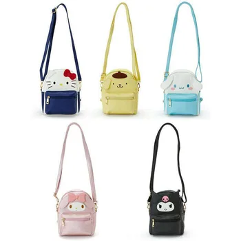 Kawaii Натурална Sanrio Hellokitty Mymelody Cinnamoroll Нова Чанта на Рамото от Изкуствена Кожа За момичета, Сладък Cartoony Раница Ins, Детска Раница