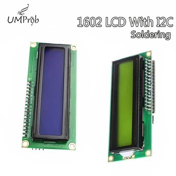 LCD модул Син/жълт Зелен екран IIC/I2C 1602 1602 LCD 16x2 знаков LCD дисплей PCF8574T PCF8574 IIC I2C Интерфейс 5 В