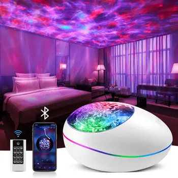 Led Проектор Galaxy за Домашен интериор Спални Bluetooth Високоговорител Бял Шум Проекция на Океана Вълните Нощни Светлини Детски Коледен Подарък