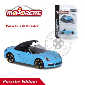 Majorette 1/64 Ограничена серия Автомобили Porsche 718 Boxster Hot Pop Детски Играчки за Кола Molded под налягане, Метални Модел MJ212053057