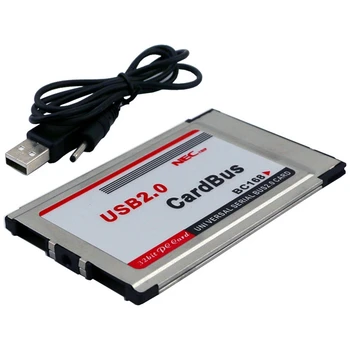 PCMCIA към USB 2.0 CardBus Двойна 2 Порта 480 М Адаптер за Карта за Преносим КОМПЮТЪР на Компютър