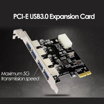 UTHAI 4-портов USB 3.0 PCI-e Такса за разширение PCI Express PCIe USB 3.0 Хъб Адаптер с 4-портов USB 3 0 PCI E PCIe Express 1x