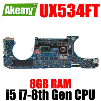UX534FT дънна Платка GTX1650 V4G i5-8th Генерал i7-8th Генерал Процесор, 8 GB памет за ASUS ZenBook15 UX534F UX534FN UX534FA дънна Платка на лаптоп
