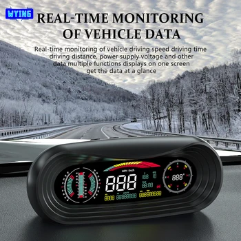 WYING P18 GPS HUD Ъгъл на Наклона на Автомобила Централен Дисплей LCD Цифров Височина Скоростта на Автомобила Пробег Време на географска Ширина географска Дължина на Проектор