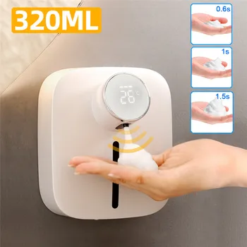 Автоматично Пяна Опаковка Течен Сапун, монтиран на стената Сензор, Бесконтактное Дезинфектант За Ръце, Индуктивен Опаковка от Сапун За Баня, Тоалетна