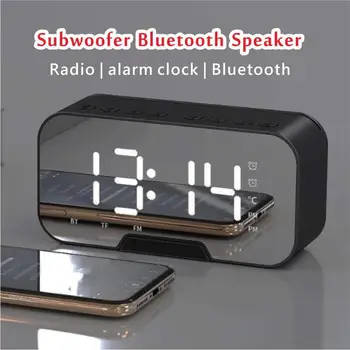 Безжичен Субуфер Bluetooth Високоговорител Tf Play Led Digital alarm clock Настолни Настолни Часовници С Термометър FM Радио, Музикален Плеър