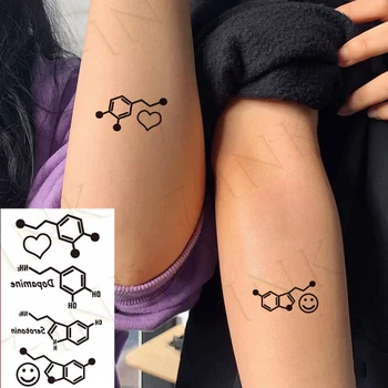Водоустойчив Временна Татуировка Стикер Молекулярната Структура На Диаграма Сърцето Прехвърляне На Вода Флаш Татуировка Фалшиви Татуировки За Деца, Мъже, Жени