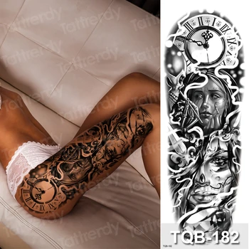 големи временна татуировка женските бедрата, краката, татуировка, ръкав, модел, водоустойчив татуировка, стикер, боди арт, секси татуировка, фалшива водна чаршаф