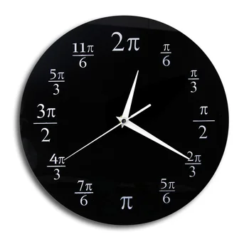 Два Размера Стенни Часовници Pi Математика тест Major Часовници Geeky Classroom Начало Декор за Любителите на Математиката Стенен Часовник Saat Duvar