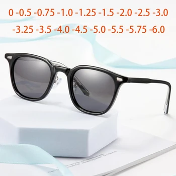 Диоптър от 0 -0,5 -0,75 До -6,0 За Жени и Мъже Квадратни Слънчеви Очила за Късогледство Метални UV400 Минус Лещи Очила, Рамки за Очила по Рецепта 3053