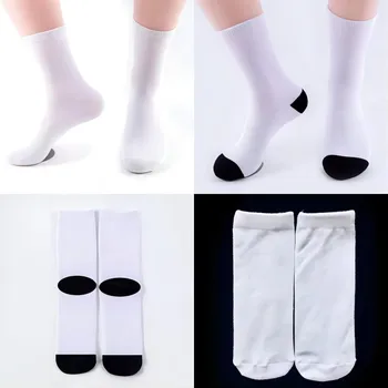 Ембрион чорапи полиестер чорапи ДИИ начина обичай празни бели чорапи ДИИ за печат, цифров св сублимация 3D