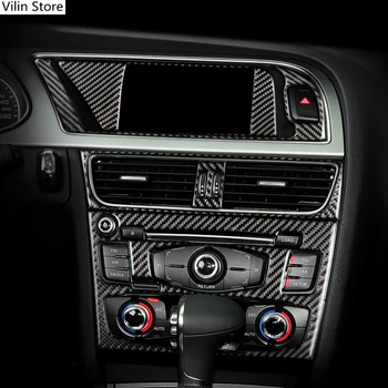 За Audi A4 B8 A5 Аксесоари От Въглеродни Влакна Навигация вътрешността на Колата Климатик CD контролен Панел LHD RHD Етикети За Подреждане