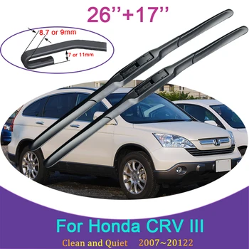за Honda CRV III CR-V 3 2007 2008 2009 2010 2011 Автомобилни Четки Чистачки на Предното Предното Стъкло без рамки Гумени Аксесоари За почистване От Сняг