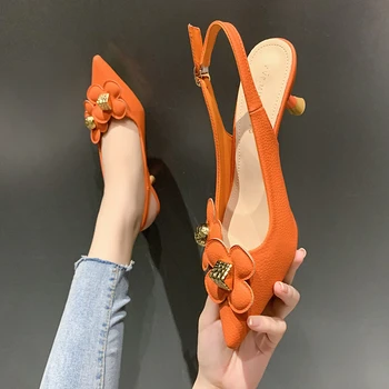 Летни вечерни дамски Обувки на висок ток, Ново 2022 г., Елегантни Дамски обувки с цветя, Модерни дамски обувки на висок ток, Zapatos De Mujer