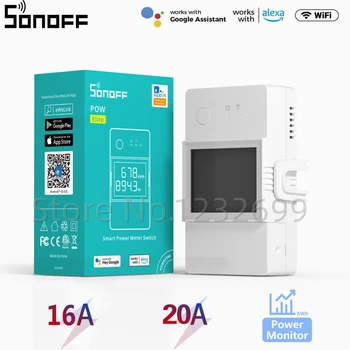 Нов SONOFF POW Elite 16A 20A Wifi Захранване В Реално Време на Монитора на потреблението на енергия Измерване на e-WeLink Алекса Гласово Управление