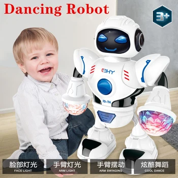 НОВ Електрически Танцуващ Робот Играчка С led подсветка Музикален bobble Робот Детски образователни играчки Робот Играчки за деца Подаръци