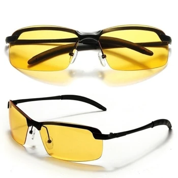 Очила за Нощно Виждане PC Frame Слънчеви Очила Мъжки Спорт На Открито, Слънчеви Очила Визия Шофьорски очила Очила за Нощно Виждане Жълти Очила