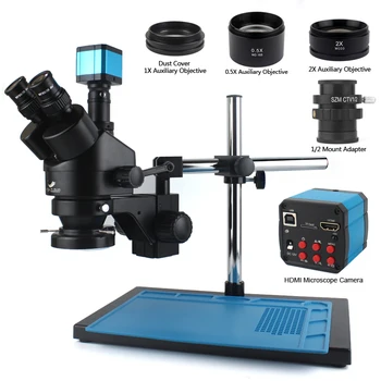 Професионален Simul Focal 3.5 X-90X Тринокулярный Стереомикроскоп SONY IMX307 HDMI USB Видео Микроскоп, Камера За Спояване на печатни платки