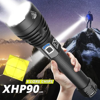 Супер Мощен XHP90 Led Светлини за Увеличаване на Факел XHP70 USB Акумулаторни Фенери Водоустойчива Лампа Прилагането на 18650/26650 Къмпинг Outerdoor