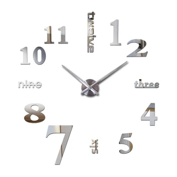 ТИ творчески САМ акрилно огледало големи стенни часовници кварцови часовници натюрморт модерни часовници игла хол начало декор етикети