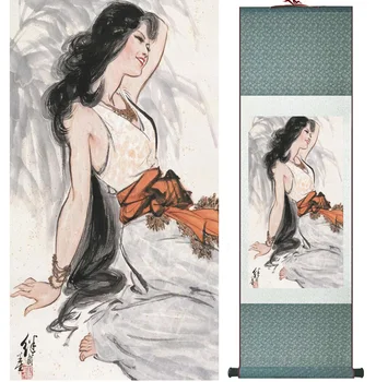 Традиционната китайска художествена картини Рисувани копринени свитъци Китайска живопис за измиване на Китайската живопис за измиване на 051204