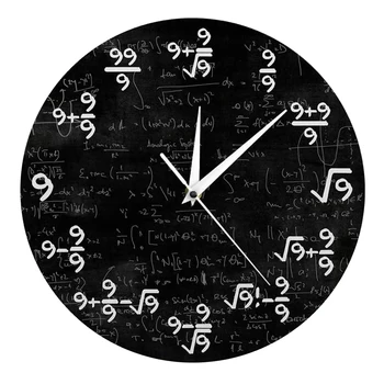 Уникални 9-те Формули, Математически Уравнения Стенни Часовници за Класната Стая на Къщата