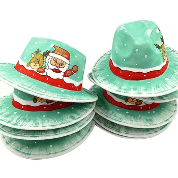 Фетровая шапка на Дядо Коледа, нова фетровая шапка с ръчно рисувани цвят, широка шапка, Панама, фетровая шапка с фин връх, филц шапки за мъже и жени