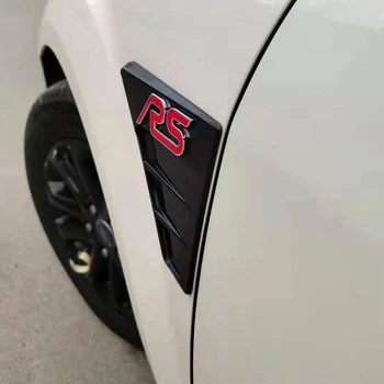 Ярки черни странични вентилационни отвори на крилете на Подмяна на Решетки на въздушния поток Довършителни доза дупки даде няколко маркери RS за кола в стил Ford Focus MK2